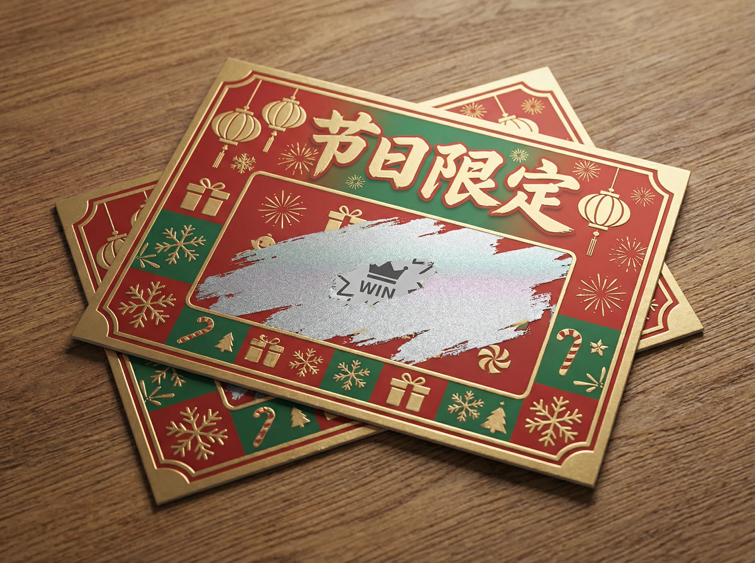 白色圣诞刮刮乐卡片 - 彩票平台